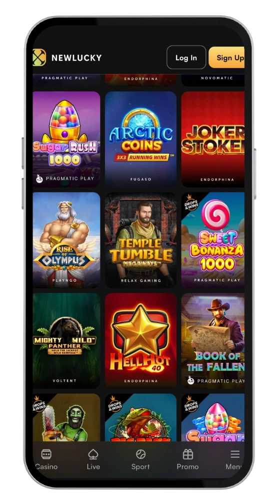 NewLucky casino applicatie